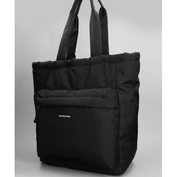 NWT1050 Balenciaga Black Explorer XL Canvas Tote Large Carry All Shoulder Bag - Picture 2 of 16